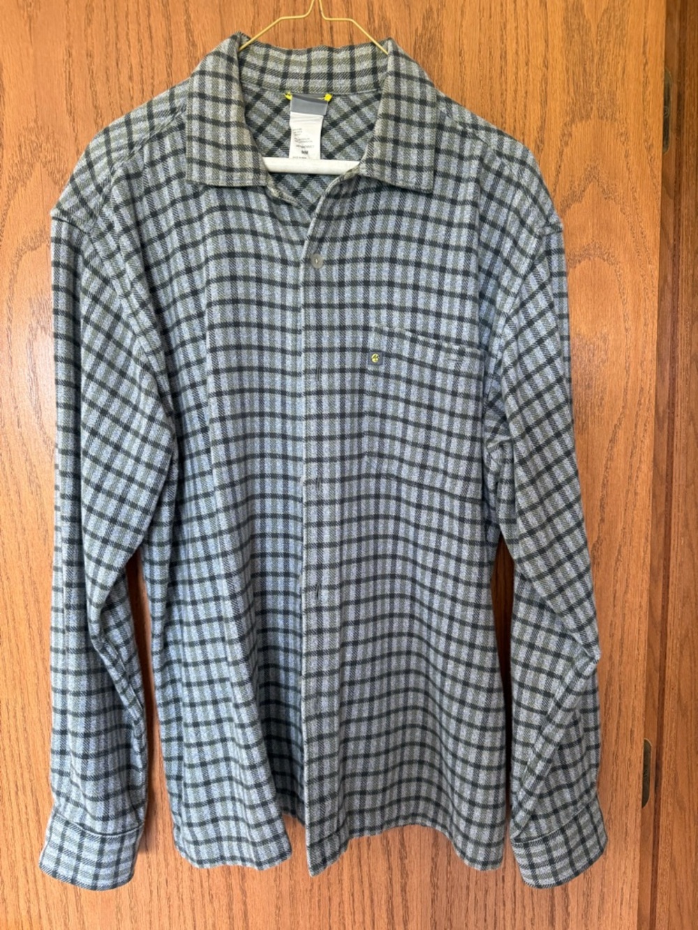 The North Face Blue and Gray Plaid Button-Down Shirt Size M